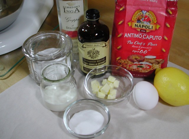 Ingredients for crostoli