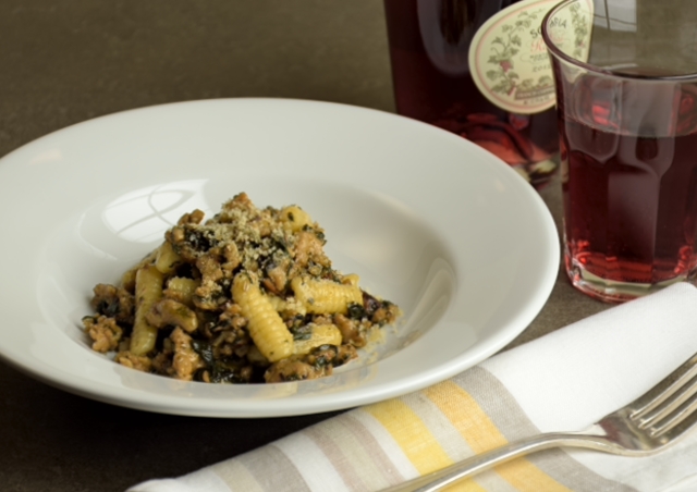 Homemade Ricotta Cavatelli with Sausage and Swiss Chard, and a